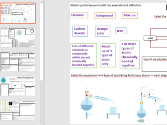 IGCSE Edexcel Chemistry (single award) Topics 1-8 revision mats