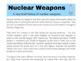 A very brief history of nuclear weapons