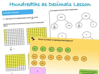 Year 4 Decimals - Hundredths as Decimals Lesson