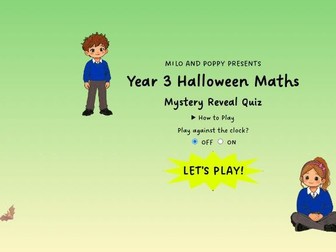 Hallowen maths mystery reveal year 3