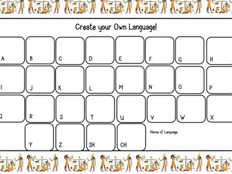 Ancient Egypt Hieroglyphics Worksheet (Create your own language!)