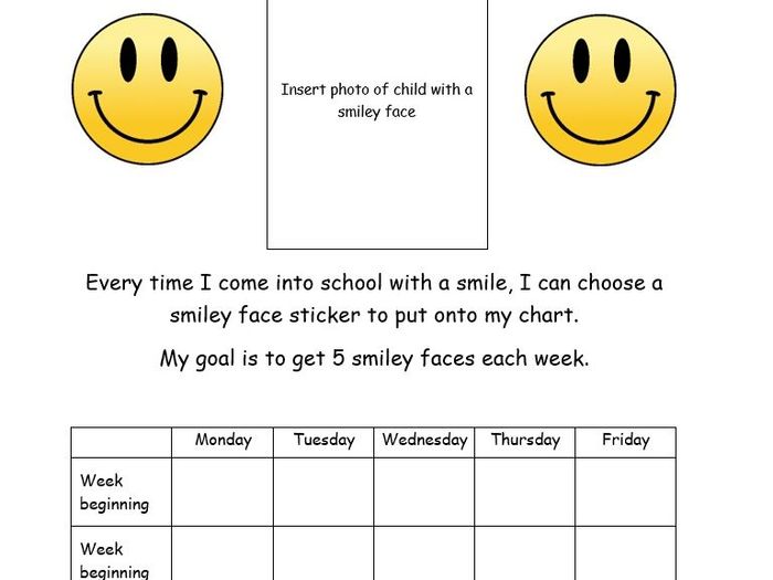 Smiley Face Chart For School