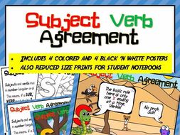 Subject Verb Agreement Posters for Kindergarten Classrooms