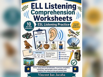 ELL Listening Comprehension Worksheets | ESL Listening Practice & Answer Keys