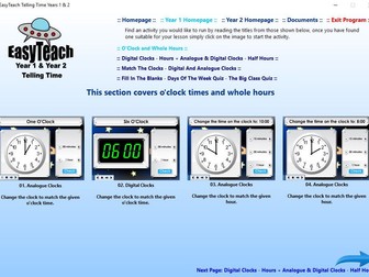 EasyTeach - Telling Time - Years 1 & 2 - Interactive Resource - For Windows Computers