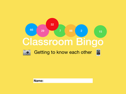 Classroom Bingo - Getting to know each other