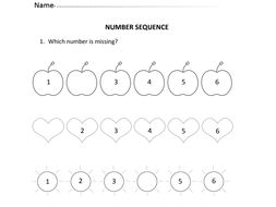 First Number Sequence for Nursery and Reception Students | Teaching ...