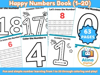 Happy Numbers Book for Kids (1–20)