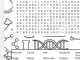 Science  Electricity Wordsearch  Physics