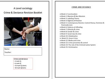 A Level Crime & Deviance Revision booklet