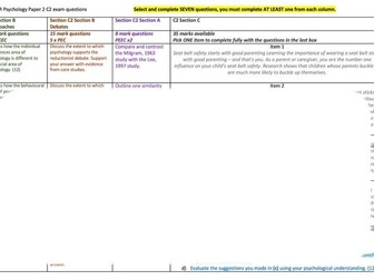 OCR A-Level Psychology: Core Study Exam Questions