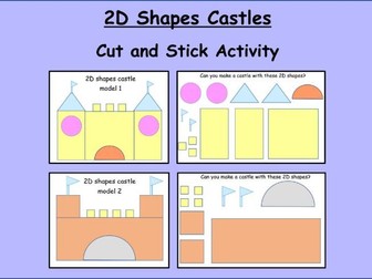 2D Shape Castles - Cut and Stick Activity