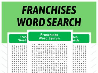 Franchises - Word Search
