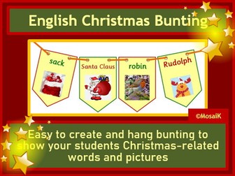 Christmas English bunting