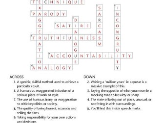 Injustice and Inequality list 1-year 9 puzzle