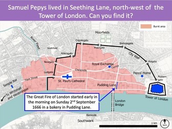 Great Fire of London - KS1 - Investigating Samuel Pepys' diary