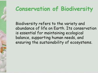 Conservation of Biodiversity
