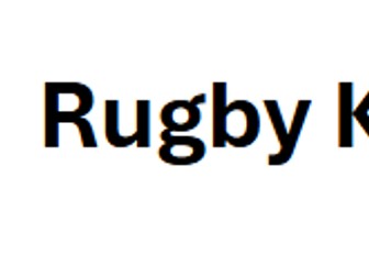 Rugby Key words and definitions