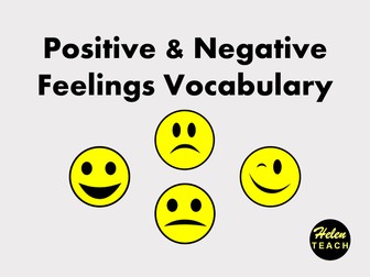 Positive and Negative Feelings Vocabulary