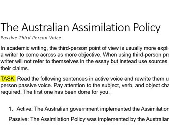 Passive third person- The Assimilation Policy and Stolen Generations