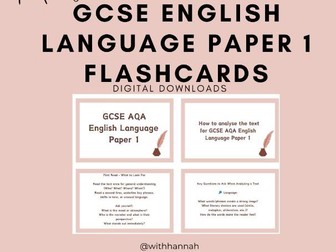 GCSE English Language Paper 1 Flashcards (AQA) – Digital Download