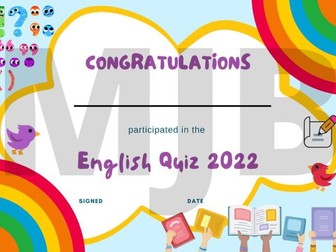 English Quiz Certificate