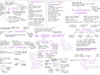 aqa a-level french mindmap - topic 2: la cyber-société (year 1)