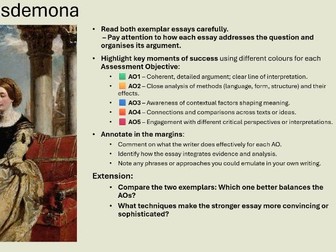 LOVE THROUGH THE AGES - Othello Exemplar Essays
