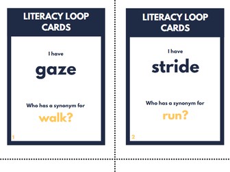 Literacy Loop Cards – Powerful Verb Upgrades | Vocabulary Game for Writing | KS2–KS4 | 32 Cards