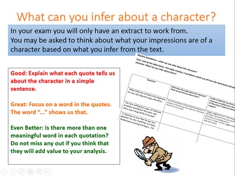 Inference and deduction: Finding out about a character
