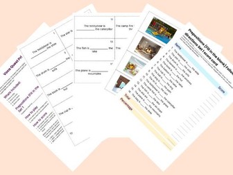 Preposition Scenes Fill in the Blanks - Voca Quest Printable