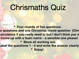 Christmas Quiz (Chrismaths Quiz :))