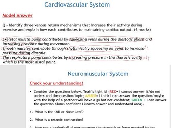 A-Level Physical Education Anatomy and Physiology - AQA new specification