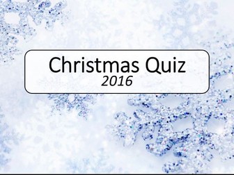 Christmas Quiz 2016