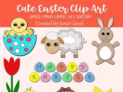 Cute Easter Clip Art - Set of 8