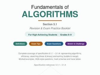 AQA GCSE Computer Science (8525) 3.1 Fundamentals of Algorithms  + Mark Scheme