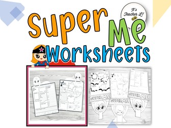 All About Me - Back To School Worksheets (Superhero Themed)