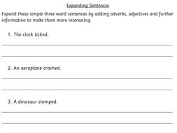 Expanding Sentences | Teaching Resources
