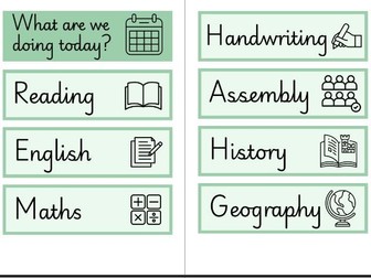Editable Visual Timetable - Green