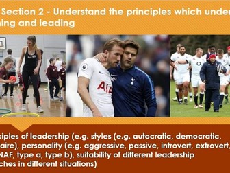 Cambridge Technical Sports Unit 2: Coaching and Leadership - LO 1,2,3 and 4