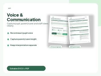Pupil Voice and Parent Communication Pack for SEND Evidence