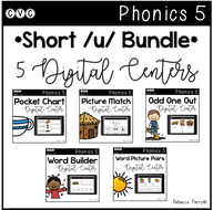 CVC Short U - 5 Digital Centers - Phonics (Google Classroom)