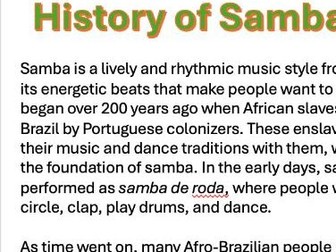 History of Samba Music