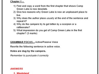 Holes Comprehension Chapters 1 - 5