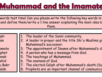 AQA A Islam Beliefs and Teachings Lesson 9 - Muhammad and the Imamate