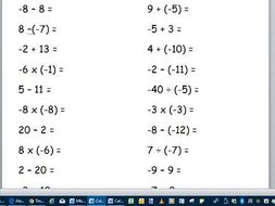 Calculating with negatives | Teaching Resources