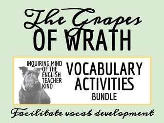The Grapes of Wrath by John Steinbeck Vocabulary Games Bundle