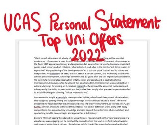 UCAS Personal Statement History of Art
