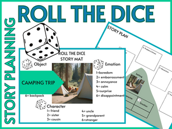Roll a Story Camping Writing Activity