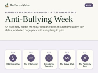 Anti-Bullying Week: assembly and five themed days, KS3 and KS4